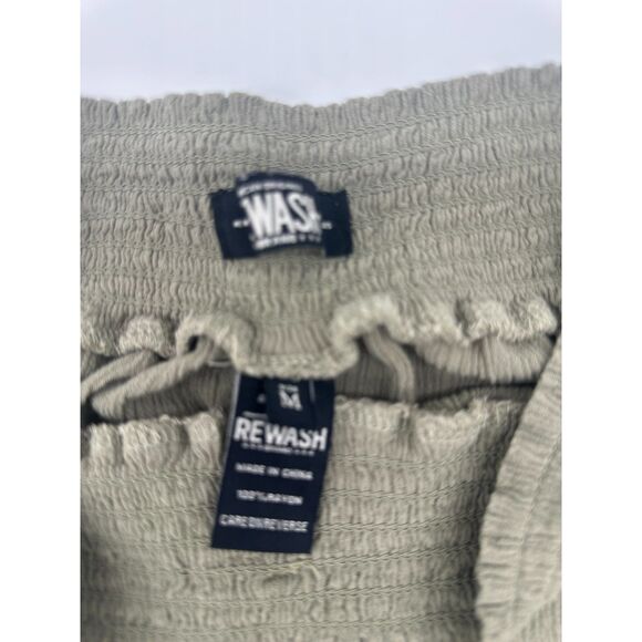 Rewash Casual Pants High Rise Capri Beach Pants Elastic Band Sz M Green - Picture 5 of 9